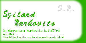 szilard markovits business card